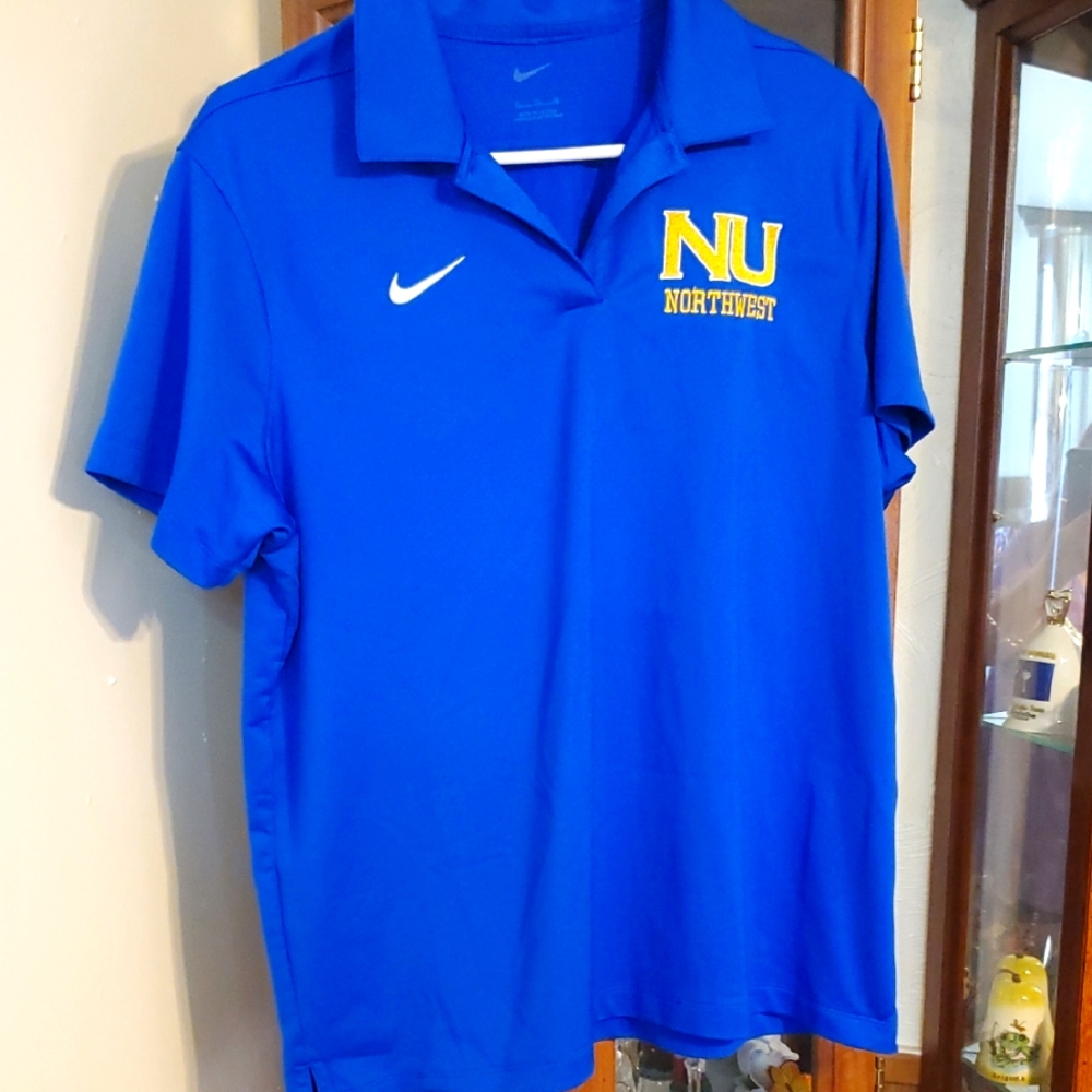 Nike Royal Blue Polo Shirt with NU Northwest Emblem